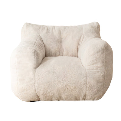 MAXYOYO Sherpa Bean Bag Chair, Boucle Tufted Bean Bag Couch, Living Room Bean Bag Lazy Sofa for Adults Kids, Beige