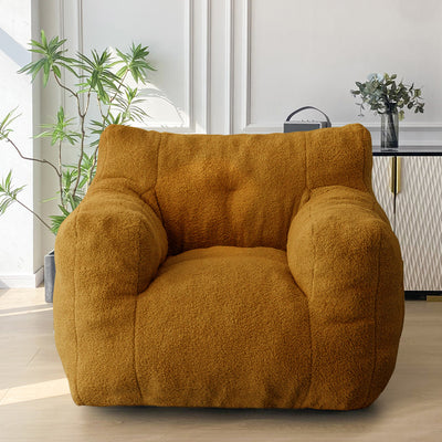 MAXYOYO Sherpa Bean Bag Chair, Boucle Tufted Bean Bag Couch, Living Room Bean Bag Lazy Sofa for Adults Kids, Yellow