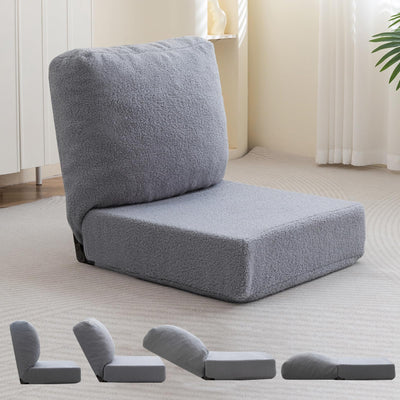 MAXYOYO Floor Chair with Adjustable Back Support, Floor Meditation Chair, Grey