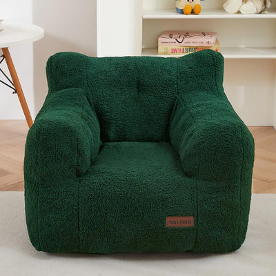 MAXYOYO Kids Sherpa Bean Bag Chair, Teddy Lazy Sofa for Girls and Boys,  Green