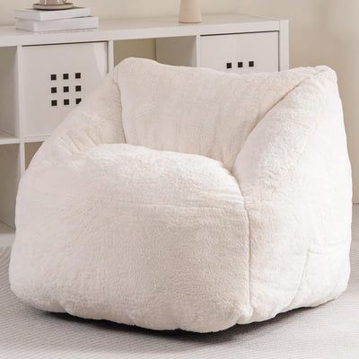 MAXYOYO Bean Bag Chairs for Adults and Kids/Teens, Floor Sofa with Handle for Gaming Reading Relaxing, Beige