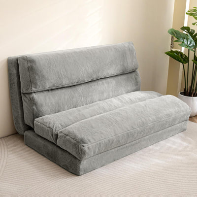 MAXYOYO  Bean Bag Bed Folding Sofa Bed, Extra Wider Fold Full Floor Mattress, Grey