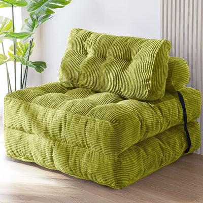 corduroy bean bag folding sofa#color_green