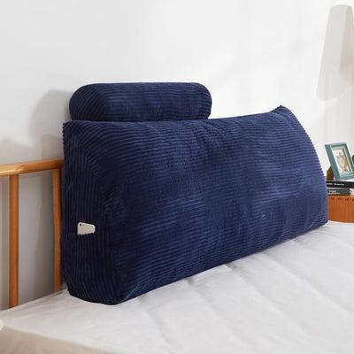 MAXYOYO Wedge Headboard Pillow with Cylindrical Pillow and Removable Cover, Blue