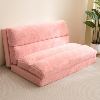 MAXYOYO  Bean Bag Bed Folding Sofa Bed, Extra Wider Fold Full Floor Mattress, Pink Floor Couch