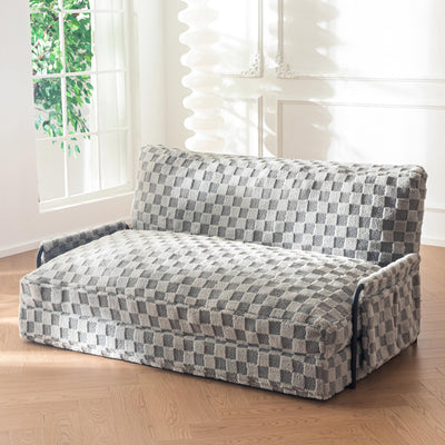 MAXYOYO Adjustable Lazy Floor Sofa, 5-Position Foldable Sleeper Chair with Armrest for Reading, Grey