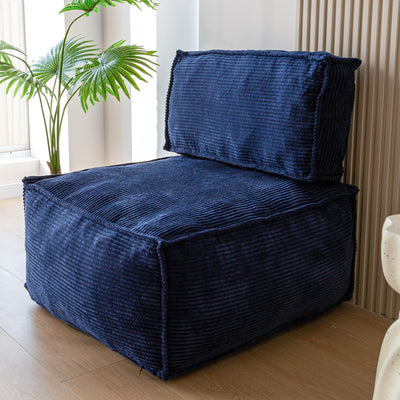 MAXYOYO 4 in 1 Modular Bean Bag Sofa, Multi-Function Corduroy Bean Bag Chair, Floor Cushion, Pouf, Foot Stool (Navy)