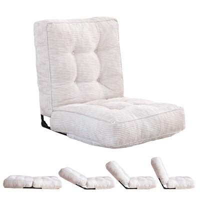 MAXYOYO Adjustable Floor Chair with Back Support, Gaming Chair Floor Meditation Chair, Beige