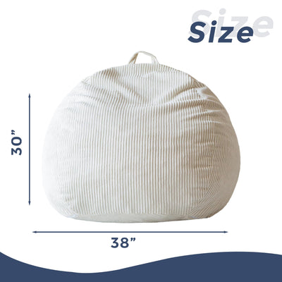 MAXYOYO Corduroy Bean Bag Chair for Adults, Ultra Soft Fur Lazy Sofa, 3 ft, Beige