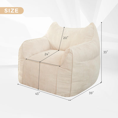 MAXYOYO Bean Bag Chair Sofa High-Density Foam Filled BeanBag Chairs, Beige