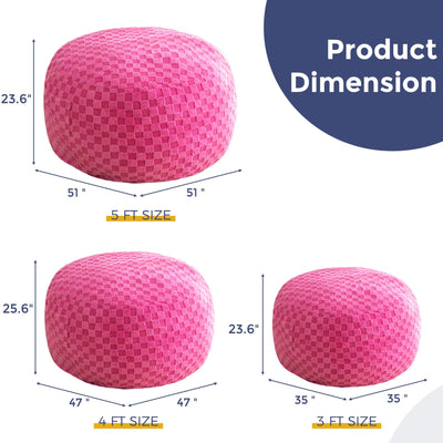 MAXYOYO Bean Bag Chair for Adults, Ultra Soft Fur Lazy Sofa for Living Room Bedroom, Pink