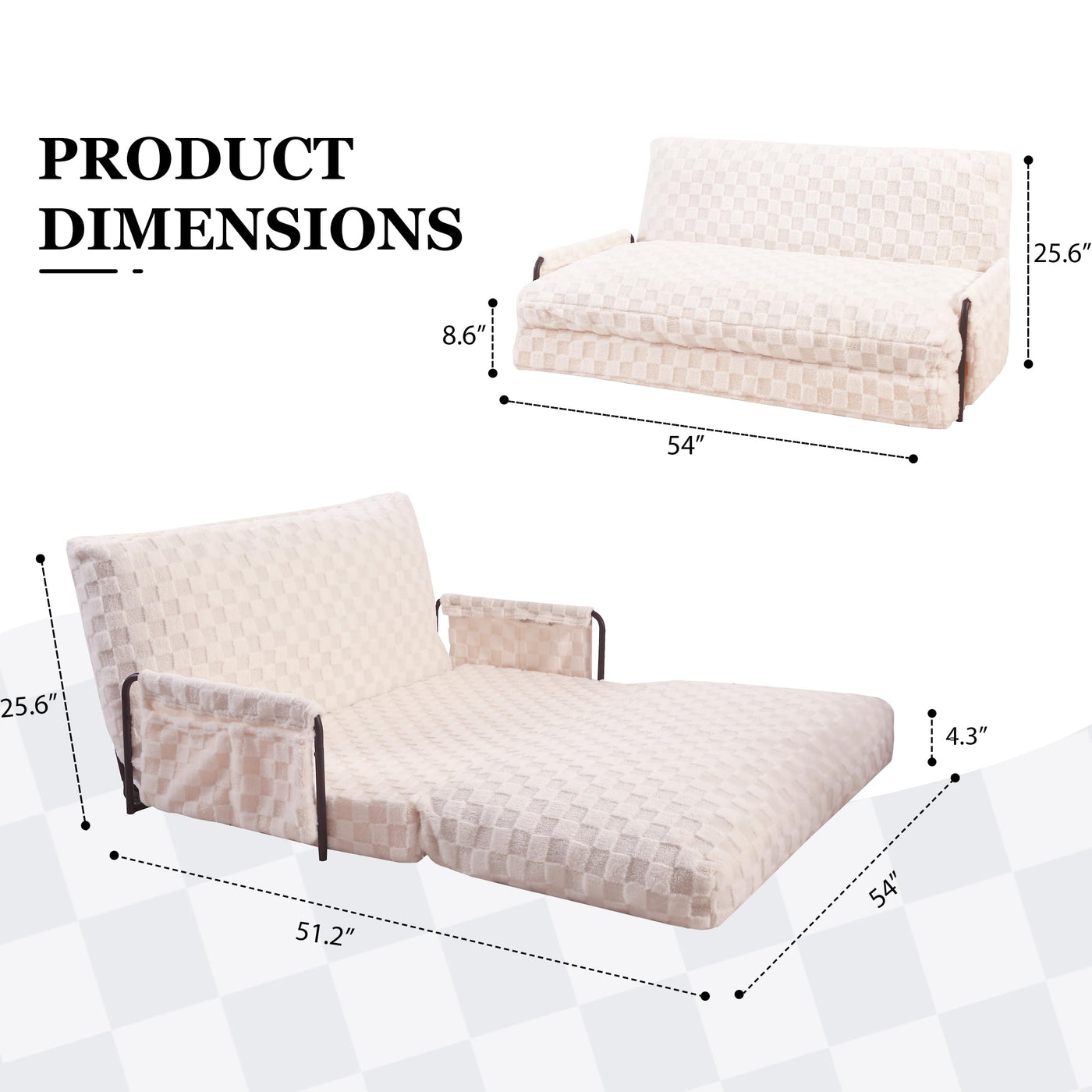 MAXYOYO Adjustable Lazy Floor Sofa, 5-Position Foldable Sleeper Chair with Armrest for Reading, Gaming