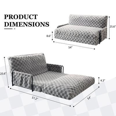MAXYOYO Adjustable Lazy Floor Sofa, 5-Position Foldable Sleeper Chair with Armrest for Reading, Grey