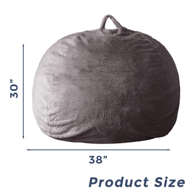 MAXYOYO Bean Bag Chair for Adults, 3ft Ultra Soft Fur Lazy Sofa for Living Room Bedroom, Shaggy-dark grey