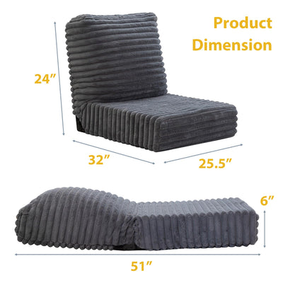MAXYOYO Floor Chair with Adjustable Back Support, Folding Sofa Meditation Chair with Thick Cushion, Grey