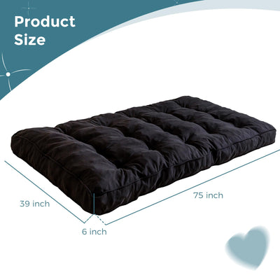 MAXYOYO 6" Futon Mattress, Thick Futons Sofa Couch Bed, Shredded Foam Filling, Medium Firm(Frame Not Included), Black