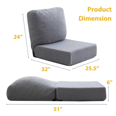 MAXYOYO Floor Chair with Adjustable Back Support, Floor Meditation Chair, Grey