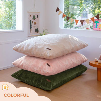 MAXYOYO 3 in 1 Kids Bean Bag Chair Bed, Faux Fur Child Floor Sofa for Gaming, Reading (Beige)