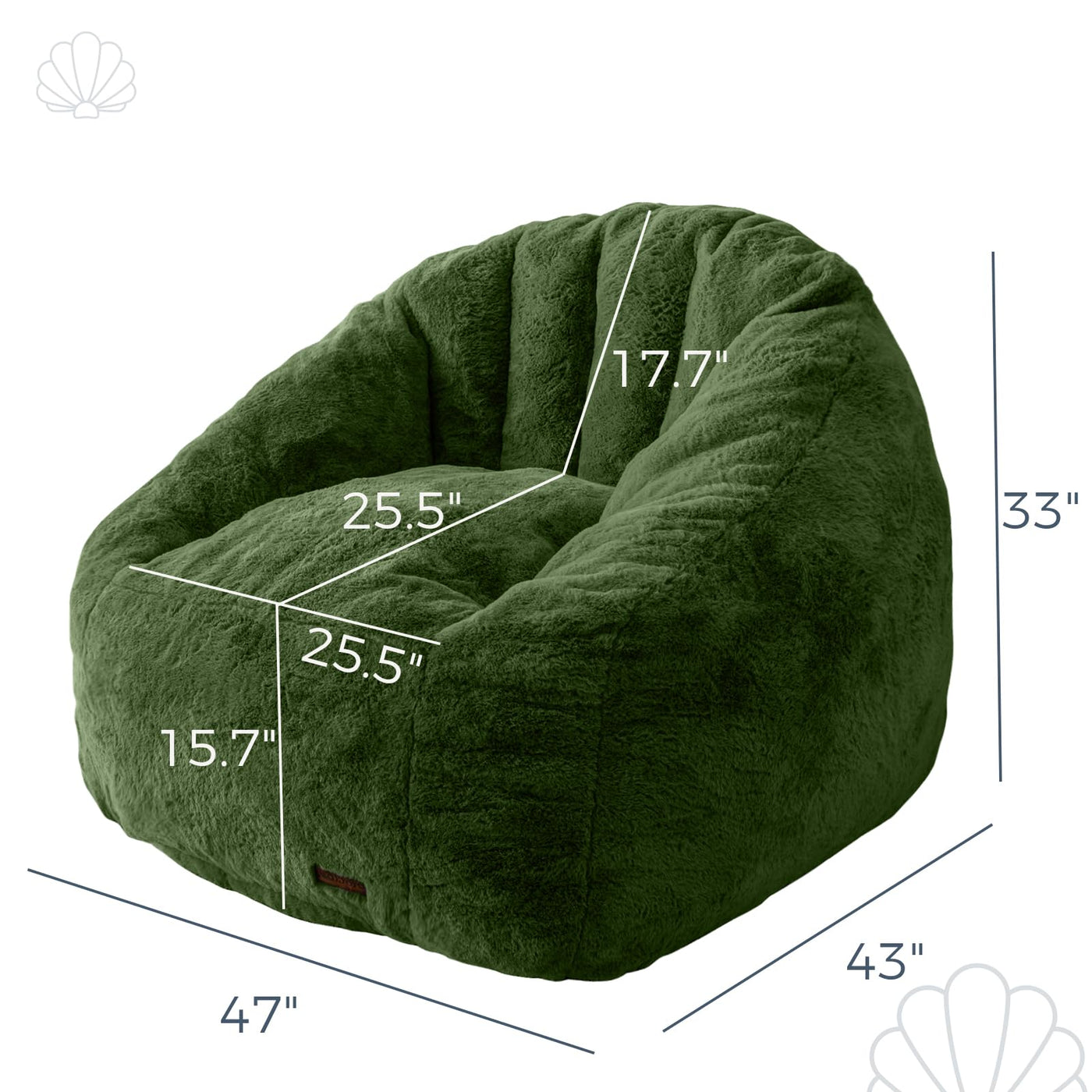 Bean bag chair#color_green-adult