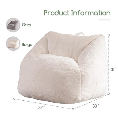 MAXYOYO Bean Bag Chairs for Adults and Kids/Teens, Floor Sofa with Handle for Gaming Reading Relaxing, Beige