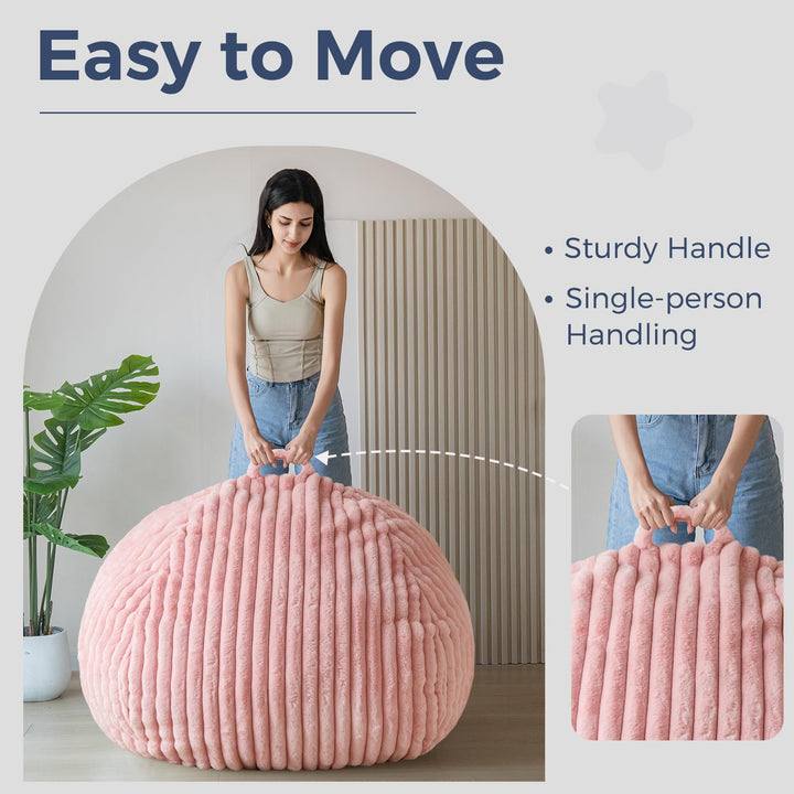 HOT Amazon Arm Chair Fuzzy Pink Bean Bag Chair MAXYOYO