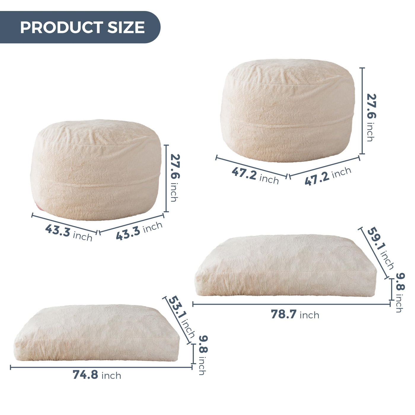 bean bag bed#color_beige