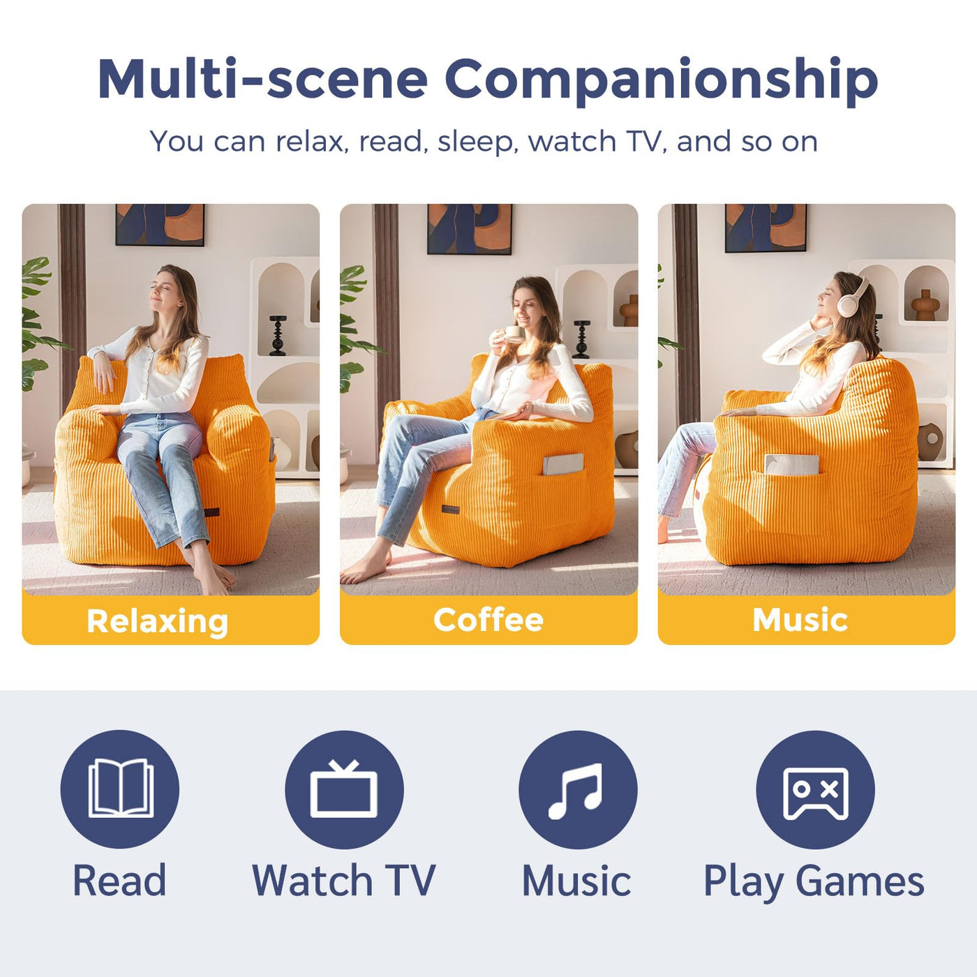 bean bag chair#color_orange