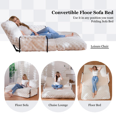 MAXYOYO Adjustable Lazy Floor Sofa, 5-Position Foldable Sleeper Chair with Armrest for Reading, Gaming