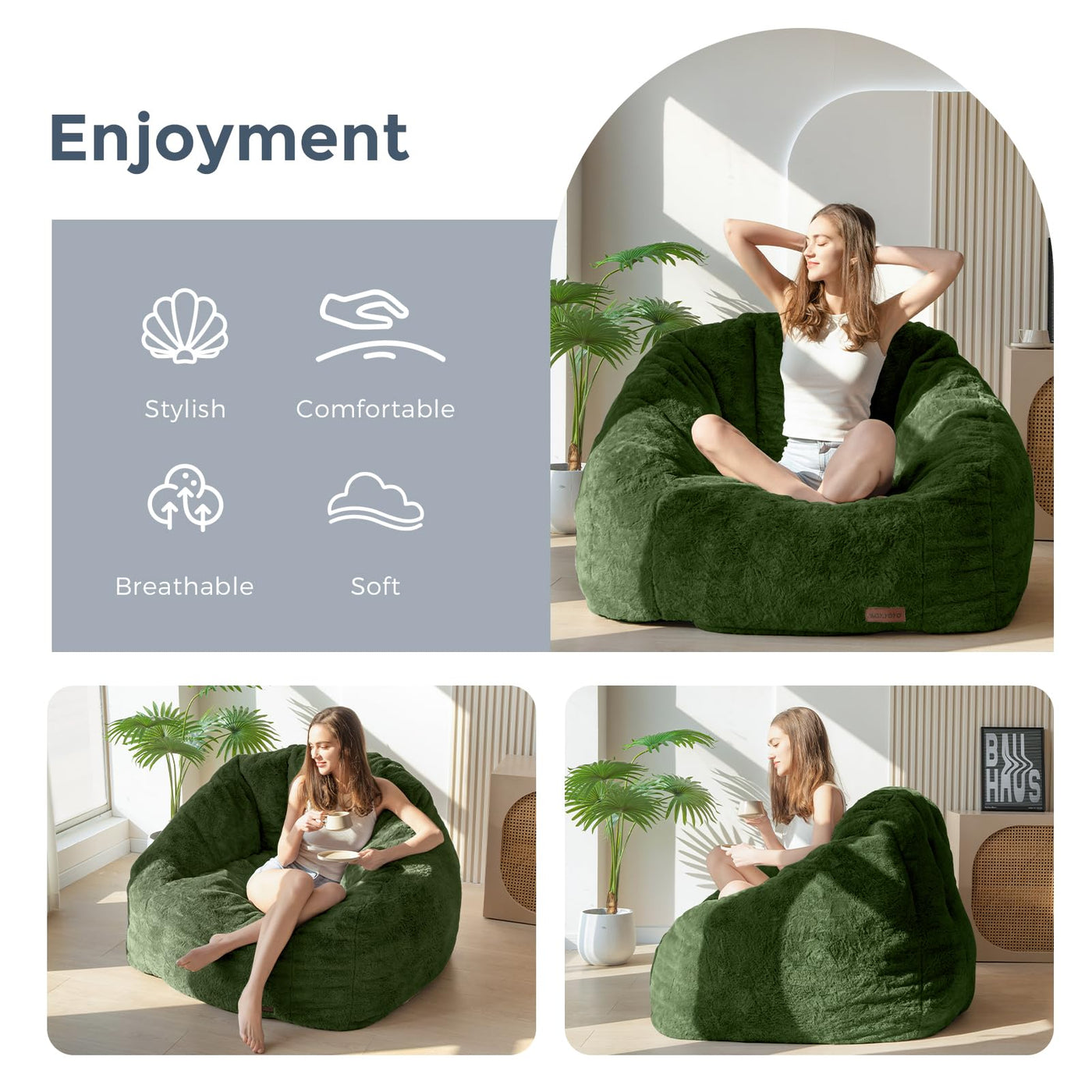 Bean bag chair#color_green-adult