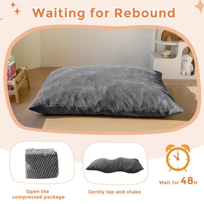 MAXYOYO 3-in-1 Kids Convertible Bean Bag Chair & Bed, Child Floor Sofa for Gaming, Reading, Dark Grey