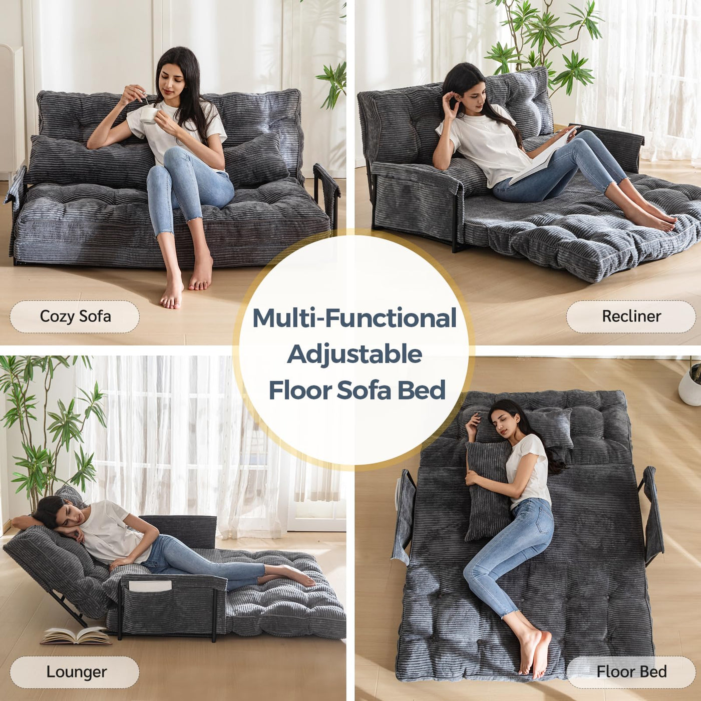 Lounge sofa bed floor recliner sales