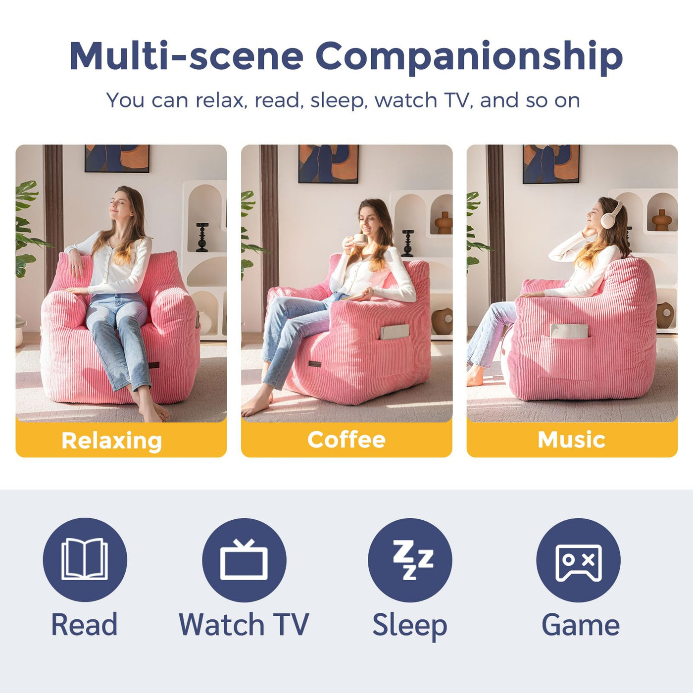 bean bag chair#color_pink