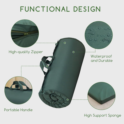 MAXYOYO Camping Mattress Pad, Portable Sleeping Mat Roll Up Mattress for Adults, Green