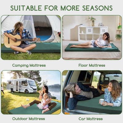 MAXYOYO Camping Mattress Pad, Portable Sleeping Mat Roll Up Mattress for Adults, Green