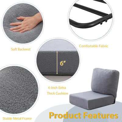 MAXYOYO Floor Chair with Adjustable Back Support, Floor Meditation Chair, Grey