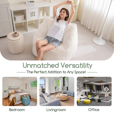 MAXYOYO Bean Bag Chairs for Adults and Kids/Teens, Floor Sofa with Handle for Gaming Reading Relaxing, Beige