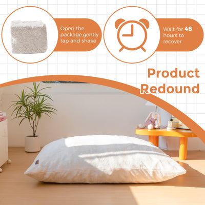 MAXYOYO 3 in 1 Kids Bean Bag Chair Bed, Faux Fur Child Floor Sofa for Gaming, Reading (Beige)