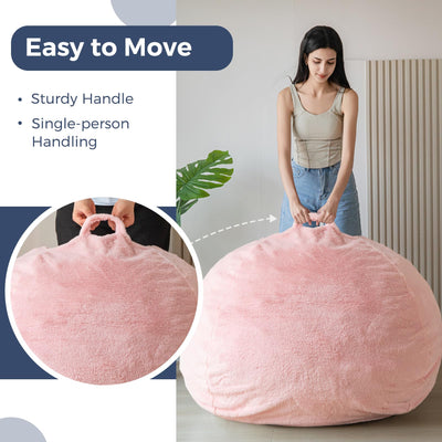 MAXYOYO Bean Bag Chair for Adults, 3ft Ultra Soft Fur Lazy Sofa for Living Room Bedroom, Shaggy-pink