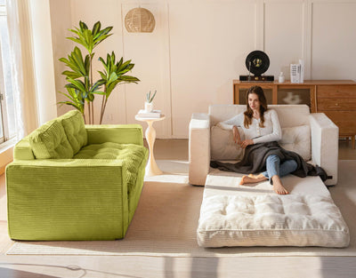 MAXYOYO Convertible Sofa Bed - 2 in 1 Folding Couch Bed, Green