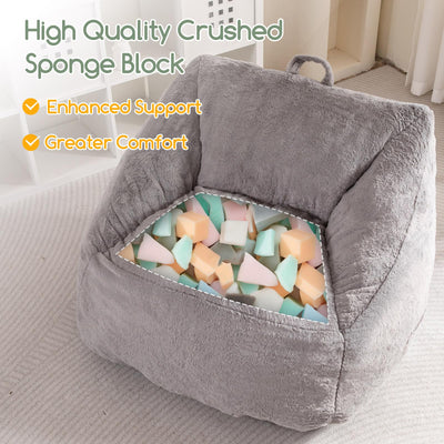 MAXYOYO Bean Bag Chairs for Adults and Kids/Teens, Floor Sofa with Handle for Gaming Reading Relaxing, Grey