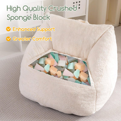 MAXYOYO Bean Bag Chairs for Adults and Kids/Teens, Floor Sofa with Handle for Gaming Reading Relaxing, Beige