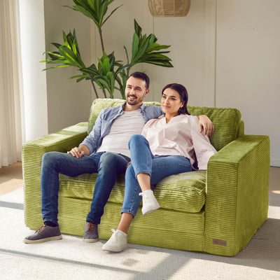 MAXYOYO Convertible Sofa Bed - 2 in 1 Folding Couch Bed, Green