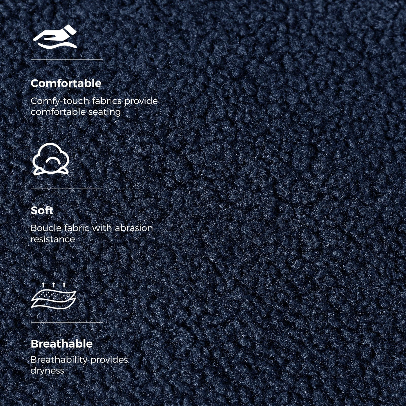 MAXYOYO Bean Bag Chair, Tufted Bean Bag Chair with Boucle Fabric, Comfy Lazy Sofa with Filler for Adults Teens, Navy