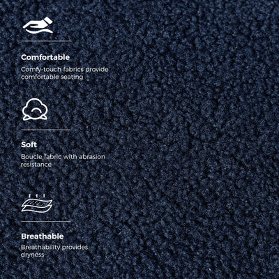 MAXYOYO Bean Bag Chair, Tufted Bean Bag Chair with Boucle Fabric, Comfy Lazy Sofa with Filler for Adults Teens, Navy