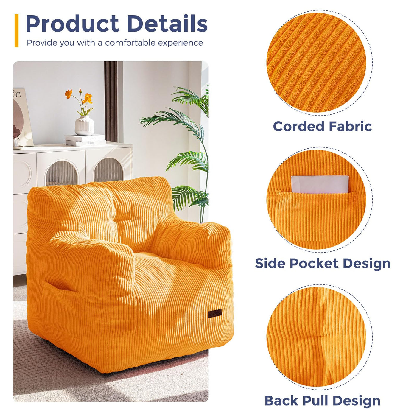 bean bag chair#color_orange