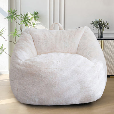 MAXYOYO Bean Bag Chairs for Adults and Kids/Teens, Floor Sofa with Handle for Gaming Reading Relaxing, Beige