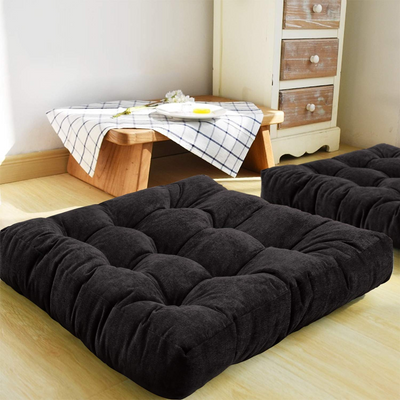 MAXYOYO Solid Square Seat Cushion, Black, 22x22 inch