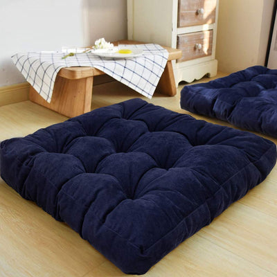 MAXYOYO Floor Pillow, 22x22 inch Square Meditation Seat Cushion, Navy