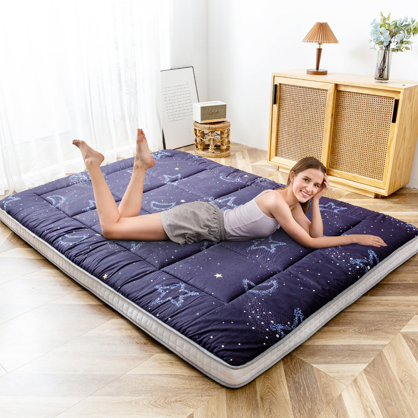 floor mattress#pattern_moon-and-star