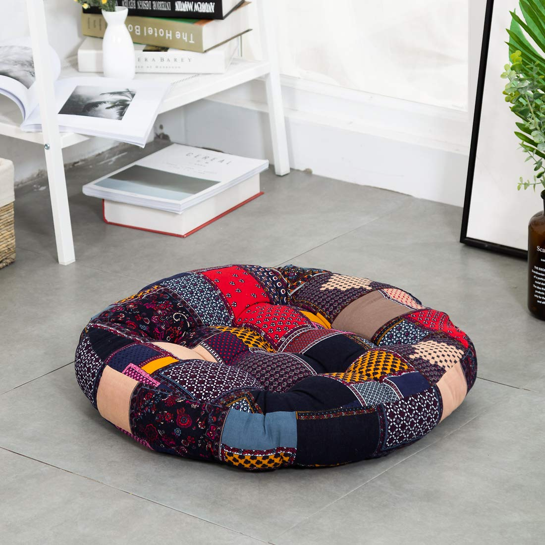 MAXYOYO Round Boho Floor Cushion, 22 Inch
